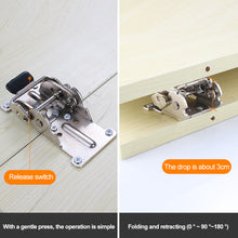 Load image into Gallery viewer, Iron Folding Support Frame Self-Locking Hinge Table Leg Fittings Gussets for Folding Legs 180 Degree Folding Hinge Hardware Tool
