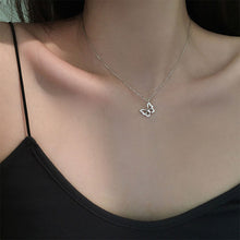 Load image into Gallery viewer, Hollow Butterfly Sparkling Pendant Necklace Fashionable Versatile Alloy Collar Chain Necklace Women Jewelry
