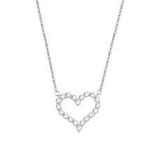 Load image into Gallery viewer, Simple Shiny Hollow Heart-shaped Pendant Necklace Women Temperamental Versatile Alloy Collar Chain Necklace Jewelry
