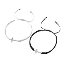 Load image into Gallery viewer, Handwoven Cross Bracelet Black White Set Couple Bracelet Simple Versatile Hand Jewelry for Women Men
