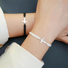 Load image into Gallery viewer, Handwoven Cross Bracelet Black White Set Couple Bracelet Simple Versatile Hand Jewelry for Women Men
