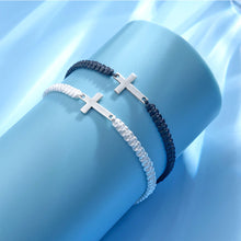 Load image into Gallery viewer, Handwoven Cross Bracelet Black White Set Couple Bracelet Simple Versatile Hand Jewelry for Women Men
