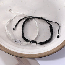 Load image into Gallery viewer, Handwoven Bracelet Black White Set Couple Adjustable Bracelet Simple Versatile Hand Jewelry for Women Men

