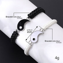 Load image into Gallery viewer, Handwoven Bracelet Black White Set Couple Adjustable Bracelet Simple Versatile Hand Jewelry for Women Men
