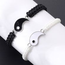 Load image into Gallery viewer, Handwoven Bracelet Black White Set Couple Adjustable Bracelet Simple Versatile Hand Jewelry for Women Men
