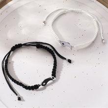 Load image into Gallery viewer, Handwoven Bracelet Black White Set Couple Adjustable Bracelet Simple Versatile Hand Jewelry for Women Men
