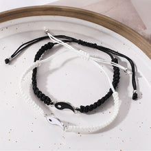 Load image into Gallery viewer, Handwoven Bracelet Black White Set Couple Adjustable Bracelet Simple Versatile Hand Jewelry for Women Men
