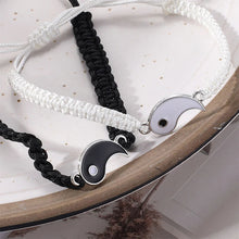 Load image into Gallery viewer, Handwoven Bracelet Black White Set Couple Adjustable Bracelet Simple Versatile Hand Jewelry for Women Men
