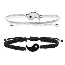 Load image into Gallery viewer, Handwoven Bracelet Black White Set Couple Adjustable Bracelet Simple Versatile Hand Jewelry for Women Men
