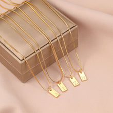 Load image into Gallery viewer, Creative Letter Block Pendant Necklace Fashionable Simple Alloy Letter Necklace Clavicle Chain Women Jewelry Accessory
