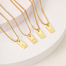 Load image into Gallery viewer, Creative Letter Block Pendant Necklace Fashionable Simple Alloy Letter Necklace Clavicle Chain Women Jewelry Accessory
