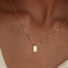 Load image into Gallery viewer, Creative Letter Block Pendant Necklace Fashionable Simple Alloy Letter Necklace Clavicle Chain Women Jewelry Accessory
