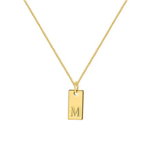 Load image into Gallery viewer, Creative Letter Block Pendant Necklace Fashionable Simple Alloy Letter Necklace Clavicle Chain Women Jewelry Accessory
