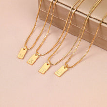 Load image into Gallery viewer, Creative Letter Block Pendant Necklace Fashionable Simple Alloy Letter Necklace Clavicle Chain Women Jewelry Accessory
