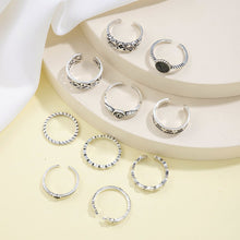 Load image into Gallery viewer, Retro Ring Set Punk Personalized Peach Heart Five Pointed Star Rose Ring Opening Adjustable Alloy Ring Jewelry
