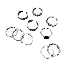 Load image into Gallery viewer, Retro Ring Set Punk Personalized Peach Heart Five Pointed Star Rose Ring Opening Adjustable Alloy Ring Jewelry
