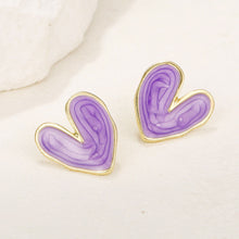 Load image into Gallery viewer, Simple Retro Heart-shaped Earrings Fashionable Niche Alloy Dripping Oil Earrings Ear Studs Women Ear Jewelry
