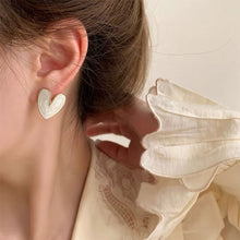 Load image into Gallery viewer, Simple Retro Heart-shaped Earrings Fashionable Niche Alloy Dripping Oil Earrings Ear Studs Women Ear Jewelry
