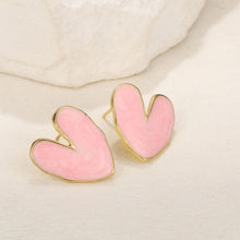 Load image into Gallery viewer, Simple Retro Heart-shaped Earrings Fashionable Niche Alloy Dripping Oil Earrings Ear Studs Women Ear Jewelry
