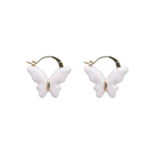 Load image into Gallery viewer, White Glazed Butterfly Earrings Exquisite Fashionable Alloy Earrings Ear Studs Women Ear Jewelry Accessories
