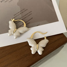 Load image into Gallery viewer, White Glazed Butterfly Earrings Exquisite Fashionable Alloy Earrings Ear Studs Women Ear Jewelry Accessories
