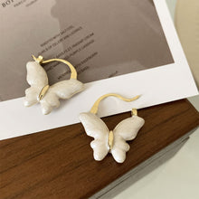 Load image into Gallery viewer, White Glazed Butterfly Earrings Exquisite Fashionable Alloy Earrings Ear Studs Women Ear Jewelry Accessories
