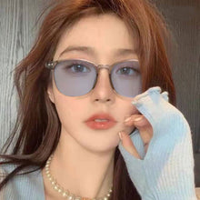 Load image into Gallery viewer, Color Changing Anti Blue Light Glasses Circular Glasses Frame Comfortable Outdoor Sunglasses For Women
