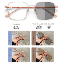 Load image into Gallery viewer, Fashion Square Glasses Frame Color Changing Anti Blue Light Glasses Lightweight Outdoor Sunglasses For Women
