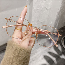Load image into Gallery viewer, Retro Versatile Irregular Small Frame Glasses Anti Blue Light Metal Frame Transparent Glasses for Women
