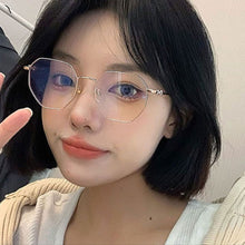 Load image into Gallery viewer, Retro Versatile Irregular Small Frame Glasses Anti Blue Light Metal Frame Transparent Glasses for Women
