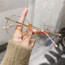 Load image into Gallery viewer, Retro Versatile Irregular Small Frame Glasses Anti Blue Light Metal Frame Transparent Glasses for Women
