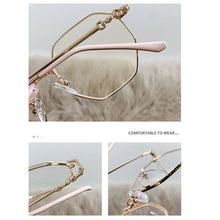 Load image into Gallery viewer, Retro Versatile Irregular Small Frame Glasses Anti Blue Light Metal Frame Transparent Glasses for Women
