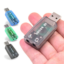 Load image into Gallery viewer, 1PC Portable 7.1USB External Independent Sound Card 3D No-Drive Usb Sound Card 5.1 Channel CM108 Audio Adapter New Speaker Interface For Laptop
