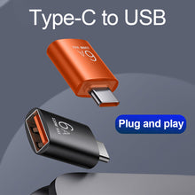 Load image into Gallery viewer, 6A CE Alloy OTG Adapter Type-C To USB3.0 Mobile Phone Adapter For Apple Huawei Extended Memory Converter
