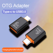Load image into Gallery viewer, 6A CE Alloy OTG Adapter Type-C To USB3.0 Mobile Phone Adapter For Apple Huawei Extended Memory Converter
