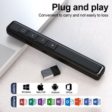 Load image into Gallery viewer, 2.4GhZ Multi-Function PPT Page Turning Pen Infrared Indication Wireless Laser Projection Pen USB Charging Whiteboard Remote Control Teaching Meeting Equipment
