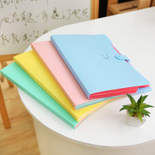 Load image into Gallery viewer, A4 Multi-Layer Folder Dutton File Bag File Bag Candy Color Five Grid Organ Bag Large Capacity Korean Simple Office Stationery

