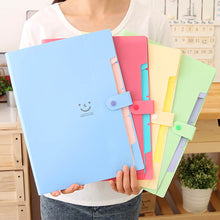 Load image into Gallery viewer, A4 Multi-Layer Folder Dutton File Bag File Bag Candy Color Five Grid Organ Bag Large Capacity Korean Simple Office Stationery
