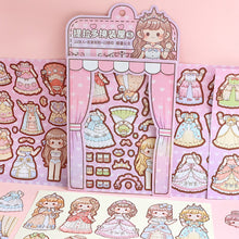 Load image into Gallery viewer, Dress Up Girls Stickers Cartoon Princess Change Clothes DIY Kawaii Toys Children Birthday Party Decoration
