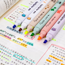 Load image into Gallery viewer, 6Pcs Kawaii Cat Claw Pastel Color Highlighters Drawing Art Markers Fluorescent Pen Gift Stationery Cute School Supplies
