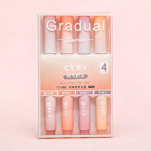 Load image into Gallery viewer, 4pcs/set Macaron Color Gradient Highlighter Pens Kawaii Stationery Students Marker Pen Drawing Tool Cute School Office Supplies
