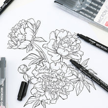 Load image into Gallery viewer, Pigment Liner Micron Pen set Manga markers Needle Pen Art Brush Hand-painted Hook Line Pens Sketch Fineliner Drawing Stationery
