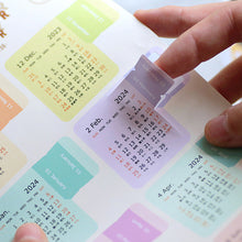 Load image into Gallery viewer, 2024 Calendar Stickers Kawaii Journal Planner Index Stickers Notebook Bookmarks Agenda Label Tags Kawaii Stationery Office
