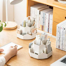 Load image into Gallery viewer, 360° Rotating Pen Holder 9-Grid Large Capacity Pencil Storage Box School Office Pen Stand Stationery Organizer Student Gift
