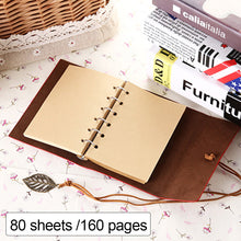 Load image into Gallery viewer, A7 Loose-leaf Photo Album PU Leather Kraft Paper Maple Leaves Cover Diary Notebook Vintage Cover Traveler Album Journals School Supplies
