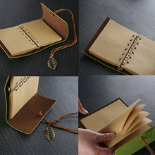 Load image into Gallery viewer, A7 Loose-leaf Photo Album PU Leather Kraft Paper Maple Leaves Cover Diary Notebook Vintage Cover Traveler Album Journals School Supplies
