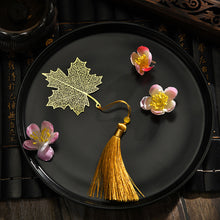 Load image into Gallery viewer, Gold Color Leaf Shape BookmarksWith Tassel Fashion Hollow Lotus Shape Book Marks Student Stationery School Office Supplies Gifts
