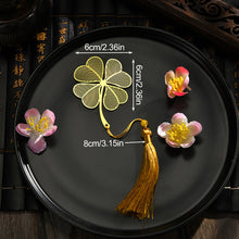 Load image into Gallery viewer, Gold Color Leaf Shape BookmarksWith Tassel Fashion Hollow Lotus Shape Book Marks Student Stationery School Office Supplies Gifts
