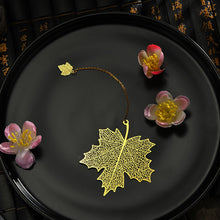 Load image into Gallery viewer, Gold Color Leaf Shape BookmarksWith Tassel Fashion Hollow Lotus Shape Book Marks Student Stationery School Office Supplies Gifts
