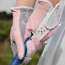 Load image into Gallery viewer, 1 Pair Women's Golf Gloves PU Fabric With Non-Slip Particles Breathable Sports Gloves Golf Supplies
